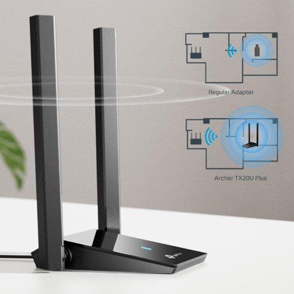 ADAPTADOR USB TP-LINK WIFI 6 ARCHER TX20U PLUS AX 1800 2 ANTENAS - Image 4