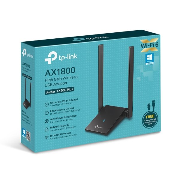 ADAPTADOR USB TP-LINK WIFI 6 ARCHER TX20U PLUS AX 1800 2 ANTENAS - Image 5