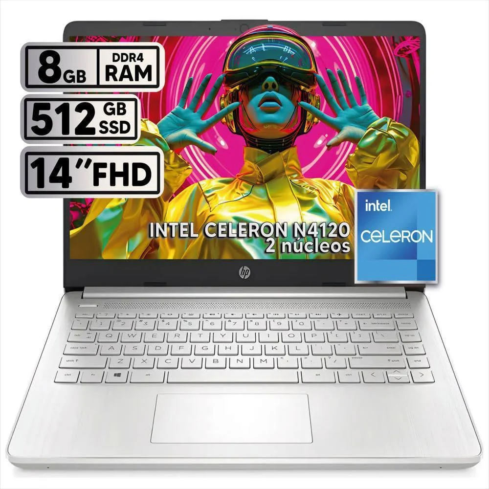 PORTATIL HP 14-DQ3502LA INTEL CELERON N4500 - RAM 8GB - DISCO SSD 512GB - PANTALLA 14P (GRIS) - Image 4