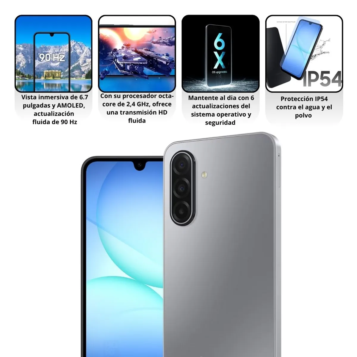 CELULAR SAMSUNG A17 5G RAM 8GB MEMORIA 256GB 50 MPX 2 MPX GRIS - Image 3